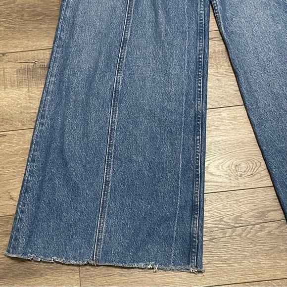 MOTHER x SNACKS! Women's The Lunch Line Sneak Fray Wide Leg Jeans Yummy Sz 26 - Picture 4 of 12